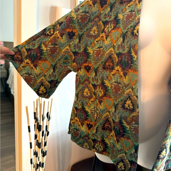 ZARA Open Front Aztec Tribal Tapestry Jacket - Picture 4 of 6